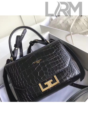 Givenchy Mini Eden Bag in Crocodile Pattern Calfskin Leather Black 2019