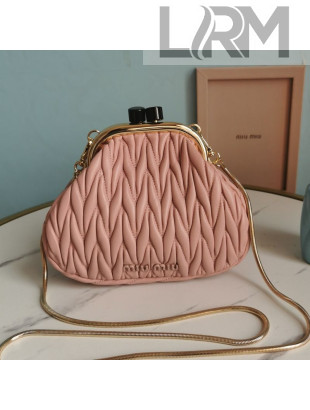 Miu Miu Belle Nappa Leather Chain Clutch Bag 5BP016 Pink 2021