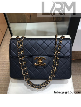 Chanel Vintage Quilted Grained Leather Flap Bag A088 Black/Gold 2021