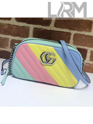 Gucci GG Marmont Matelassé Small Shoulder Bag 447632 Multicolored Pastel 2020