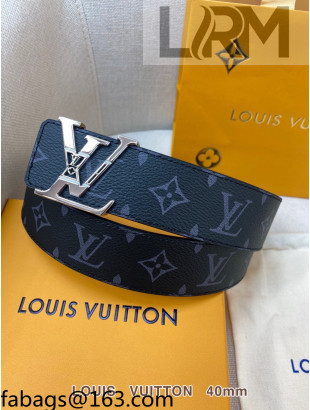 Louis Vuitton Monogram Graphite Canvas Belt 4cm with Bloom LV Buckle Black 2021 110602