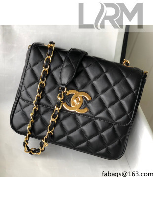 Chanel Vintage Quilted Leather Small Flap Bag ASA88 Black/Gold 2021