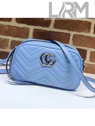Gucci GG Marmont Matelassé Small Shoulder Bag 447632 Pastel Blue 2020