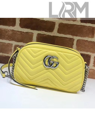 Gucci GG Marmont Matelassé Small Shoulder Bag 447632 Pastel Yellow 2020