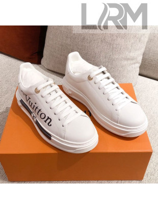 Louis Vuitton Time Out Leather Sneakers with LV Circle White 202003