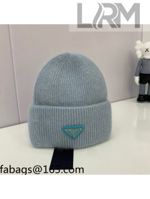 Prada Warm Knit Hat Light Blue 2021 13