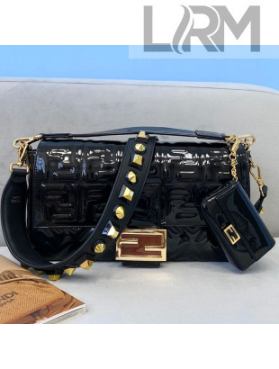 Fendi Baguette Large Bag in Black Patent Leather 2021