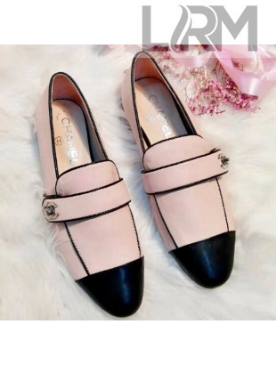 Chanel Patchwork Lambskin Flat Loafers G34666 Pink 2019