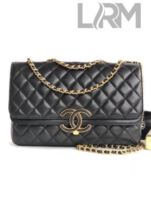 Chanel Medium Lambskin Double Flap Bag A57276 Black 2018