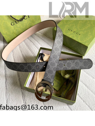 Gucci GG Canvas Belt 3.8cm with Interlocking G Buckle Black/Silver 2021 110618