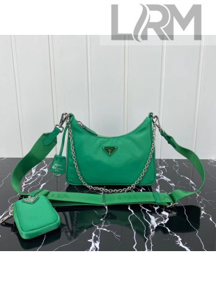 Prada Re-Edition 2005 Nylon Shoulder Bag 1BH204 Green 2020