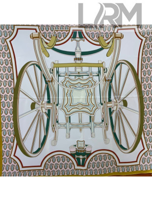 Hermes Phaethon Wheel Twilly Silk Square Scarf 90x90cm Pink 2021