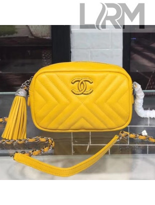Chanel Calfskin Mini Camera Case Bag A57617 Yellow 2018