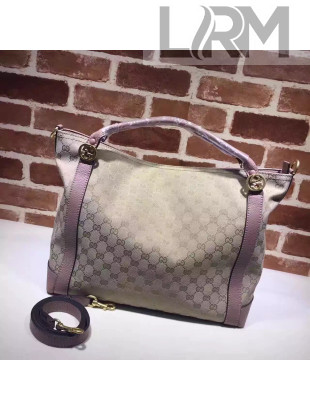 Gucci 323675 GG Supreme canvas And Leather Tote Bag Pink