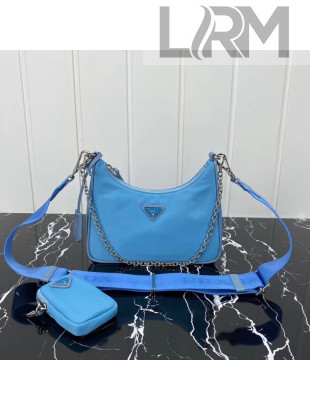 Prada Re-Edition 2005 Nylon Shoulder Bag 1BH204 Blue 2020