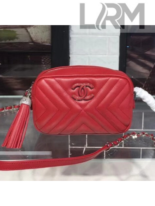 Chanel Calfskin Mini Camera Case Bag A57617 Red 2018