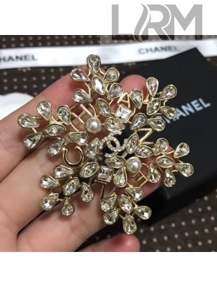Chanel Crystal Snowflake Brooch AB2329 2019