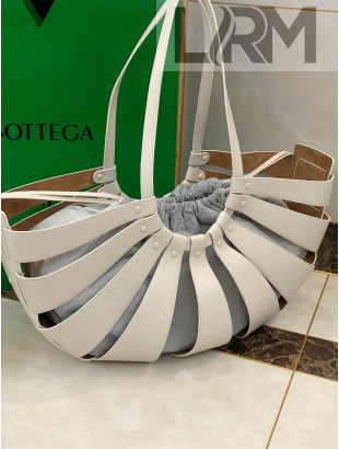 Bottega Veneta Large The Shell Pouch Cut out Shoulder Bag White 2020