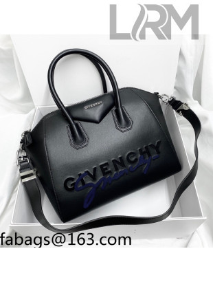 Givenchy Medium Antigona Bag in Embroidered Smooth Calfskin Black 2021