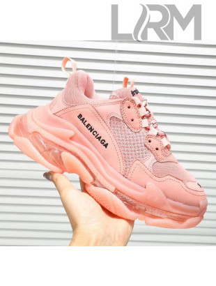 Balenciaga Triple S Clear Outsole Sneakers Pink 2019
