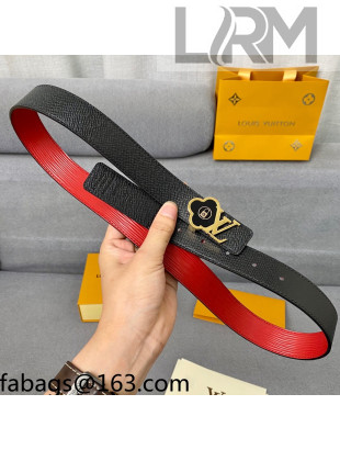 Louis Vuitton Epi Leather Belt 3cm with Flora LV Buckle Red 2021 10801
