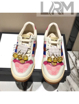 Gucci Screener Sneaker with Cherries White/Pink 2019