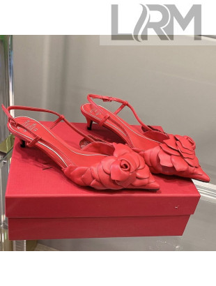 Valentino Atelier Shoe 03 Rose Edition Slingback Pumps 4cm Red 2021