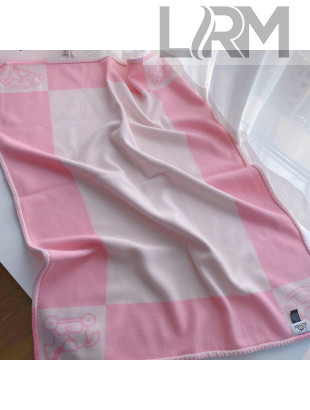 Hermes Wool & Cashmere Baby Blanket HB93014 Pink 2021