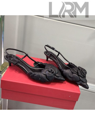 Valentino Atelier Shoe 03 Rose Edition Slingback Pumps 4cm Black 2021