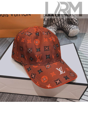 Louis Vuitton Monogram Canvas Baseball Hat Orange 09 2020