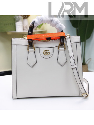 Gucci Diana Leather Small Tote Bag 660195 White 2021