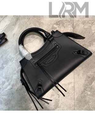 Balenciaga Neo Matte Classic Small Top Handle Bag in Smooth Calfskin All Black 2020