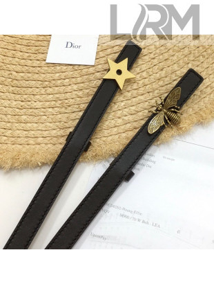 Dior Calfskin D-BEE Belt 30mm with Star/Bee Buckle Black 2020