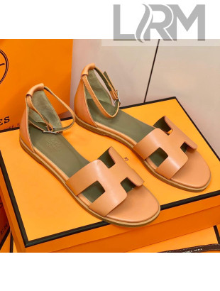 Hermes Santorini Sandal in Smooth Swift Calfskin Orange 2021(Handmand)