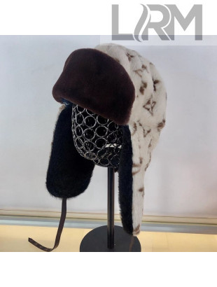 Louis Vuitton Monogram Mink Fur Winter Chapka Hat Grey 2020