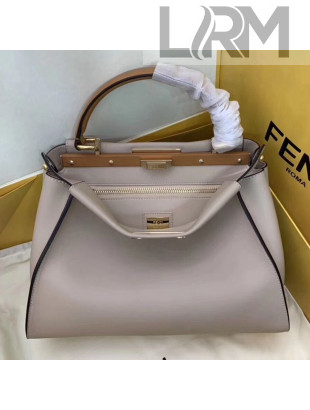 Fendi Peekaboo Iconic Calfskin Medium Bag Beige Grey 2019