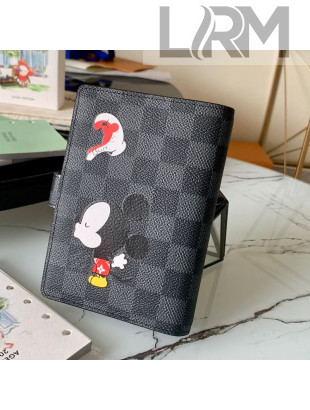 Louis Vuitton Small Ring Agenda Notebook Cover in Black Minnie Mouse Canvas Black 2021