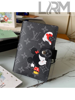 Louis Vuitton Small Ring Agenda Notebook Cover in Black Minnie Mouse Monogram Canvas Black 2021