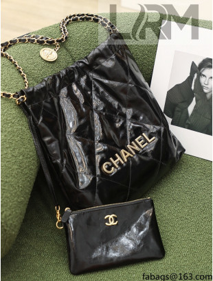 Chanel Waxy Calfskin Small Shopping Bag Black SS 2022