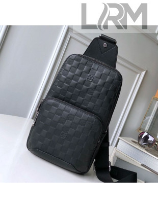 Louis Vuitton Men's Avenue Damier Leather Sling Shoulder Bag N41720 Black 2019