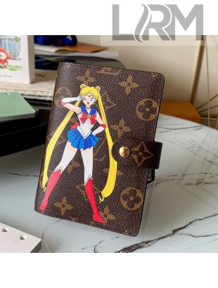 Louis Vuitton Small Ring Agenda Notebook Cover in Sailor Moon Print Monogram Canvas 2021