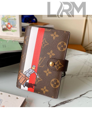 Louis Vuitton Small Ring Agenda Notebook Cover in Print Monogram Canvas Red 2021