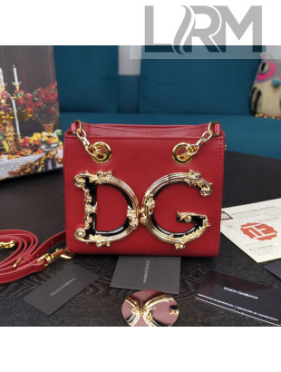 Dolce&Gabbana Small DG Girls Top Handle Bag in Calfskin Red 2020