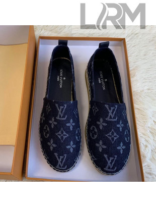 Louis Vuitton Starboard Monogram Demin Flat Espadrilles Dark Blue 2019  