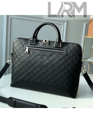 Louis Vuitton Avenue Soft Damier Leather Briefcase Top Handle Bag N41020 Black 2019