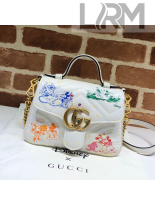 Gucci Disney x Gucci Mickey Mouse GG Marmont Mini Top Handle Bag 547260 White 2020