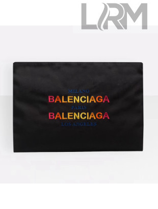 Balenciaga Explorer Nylon Pouch Embroidered "Balenciaga" Black 2018