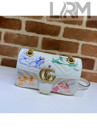 Gucci Disney x Gucci Mickey Mouse GG Marmont Mini Shoulder Bag ‎446744 White 2020