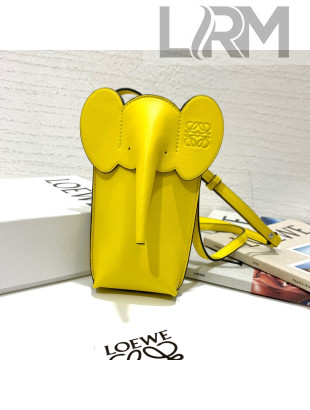 Loewe Elephant Pocket in Classic Calfskin Yellow 2021