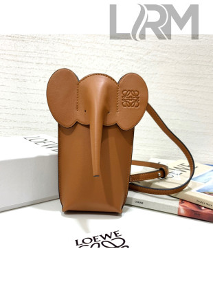 Loewe Elephant Pocket in Classic Calfskin Tan Brown 2021
